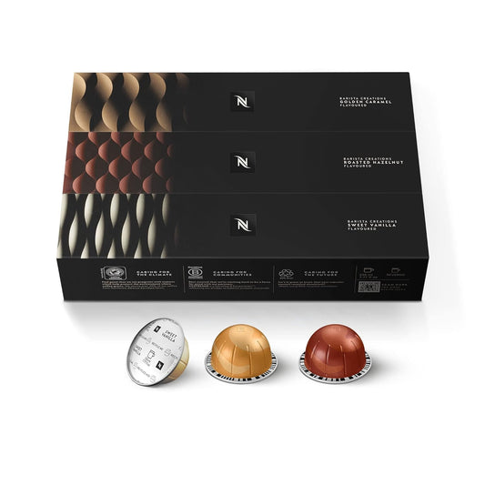 Nespresso Capsules Vertuo, Barista Flavored Pack, Medium Roast Coffee, 30 Count Coffee