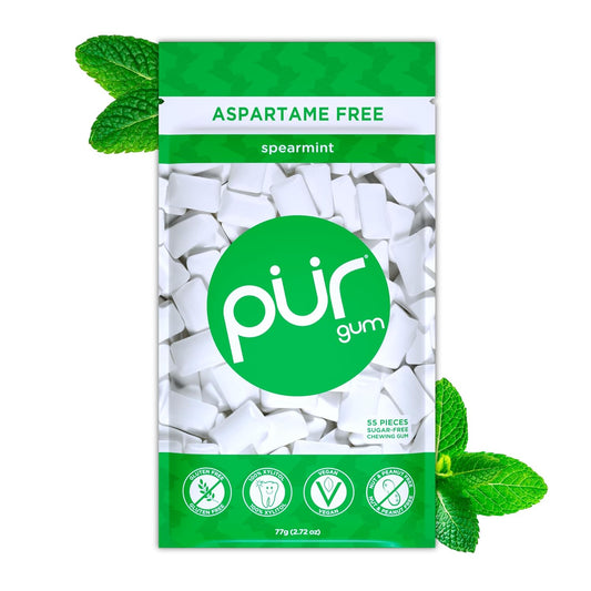 PUR Gum | Aspartame Free Chewing Gum | 100% Xylitol | Natural Spearmint