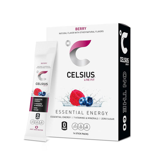 CELSIUS On-the-Go Powder Stick Packs, Zero Sugar (14 Sticks per Pack) 2.5 Ounce, 14pc