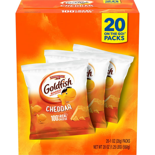 Goldfish Cheddar Cheese Crackers, Baked Snack Crackers, 1 oz